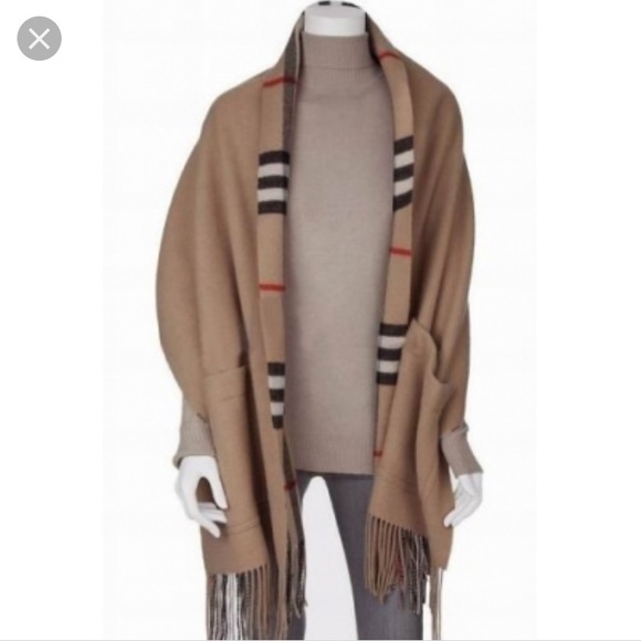 Burberry Accessories - Burberry Reversible Wrap with Pockets in check/tan